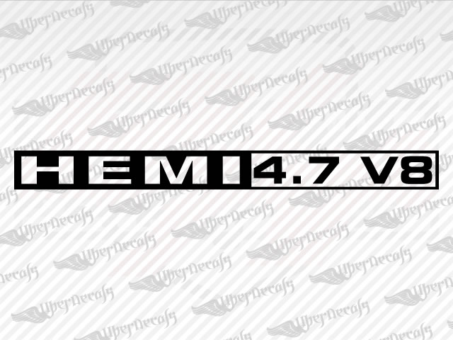 HEMI 4.7 V8 Decals | Dodge Truck and Car Decals | Vinyl Decals