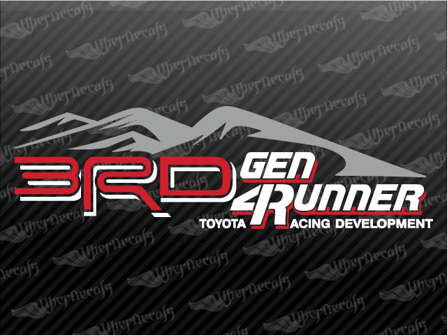 3RD GEN 4RUNNER Mountain Decal | Toyota Truck and Car Decals | Dark Red, White & Cloud Gray