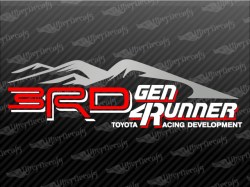 3RD GEN 4RUNNER Mountain Decal | Toyota Truck and Car Decals | Red, White & Silver