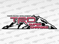 TRD SUPERCHARGED Mountain Decal DRBK | Toyota Truck and Car Decals | Vinyl Decals
